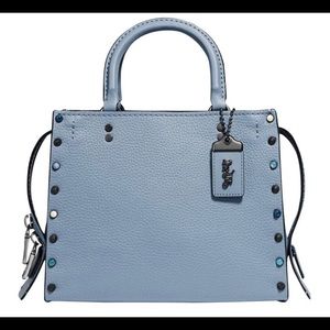 Coach 1941 Rogue 25 Baby Blue Satchel & Charms